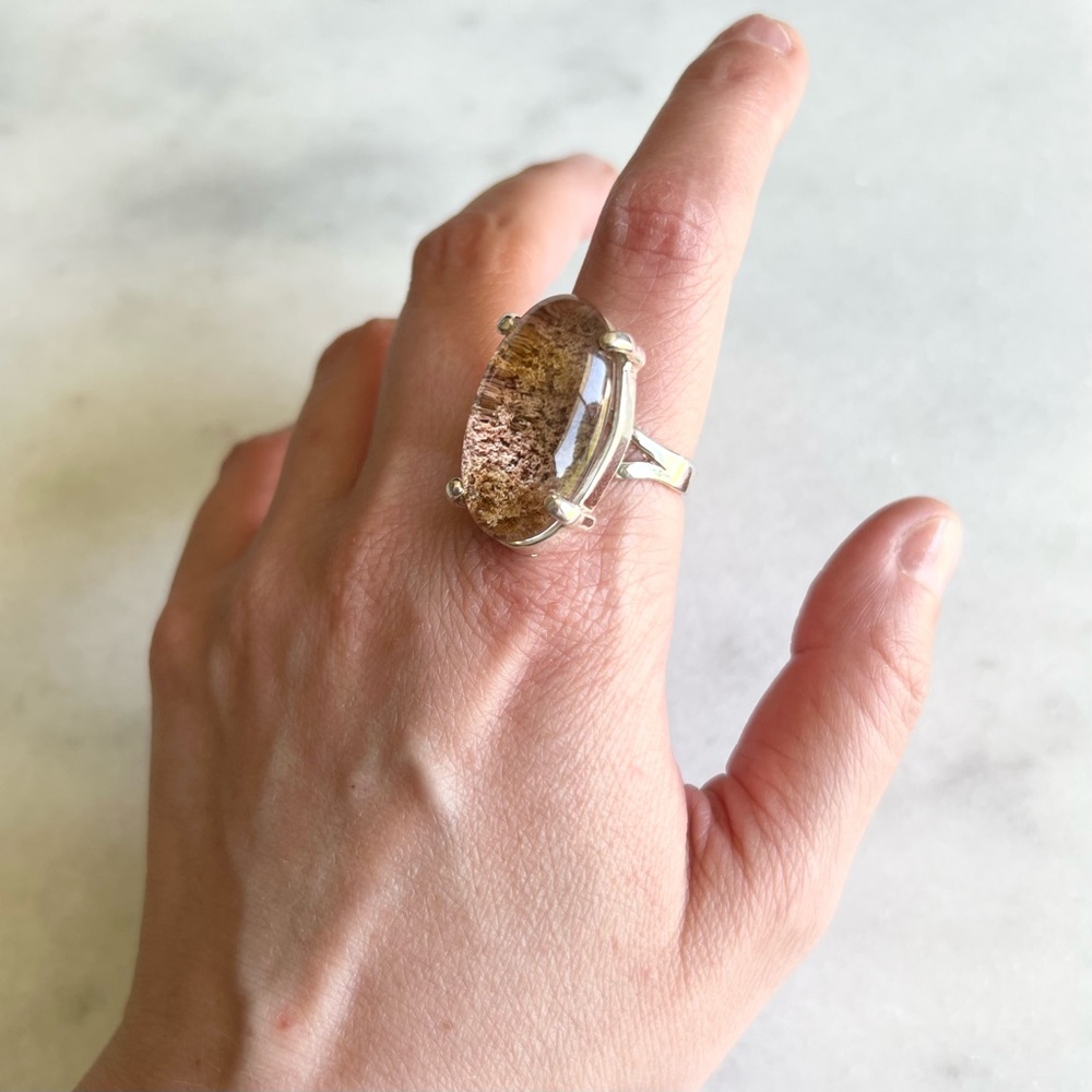Phantom Quartz Garden Quartz Lodolite Sterling Silver Ring - Picture 9 of 14